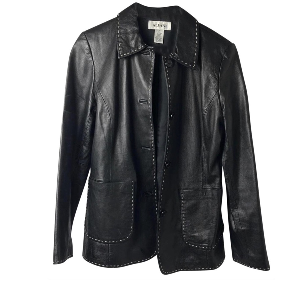 Alfani Black Lamb Leather Jacket